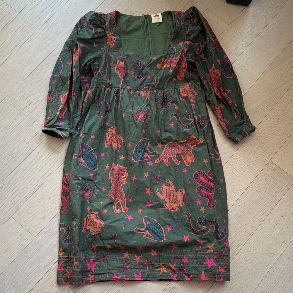Farm Rio - Green Animal Print Dress (XL)
